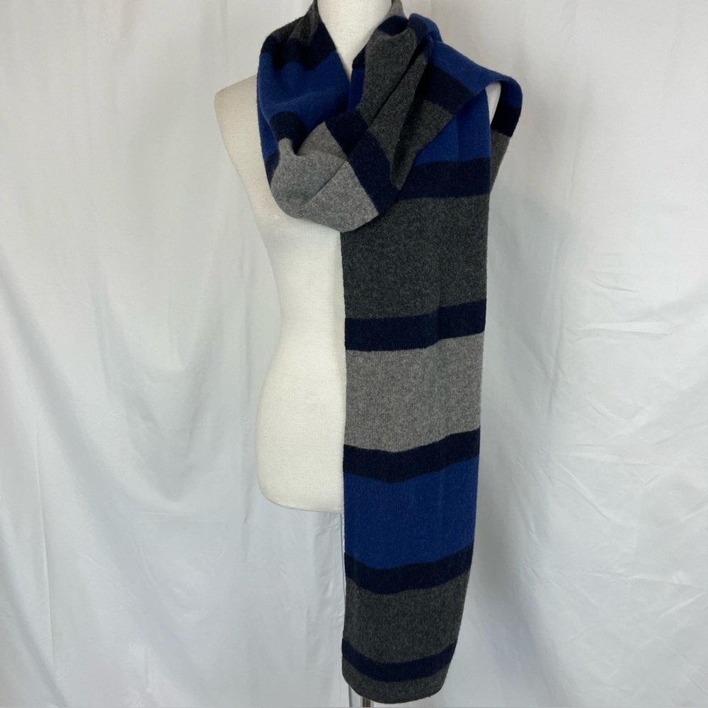 Gap 100% Lambswool Unisex Men's Striped Scarf Academia Rugby Preppy 72 X 10 Hole